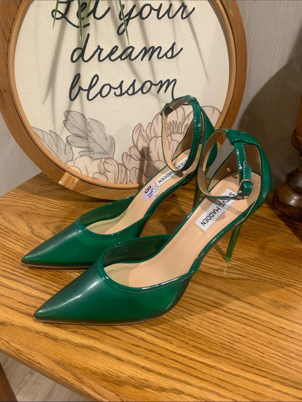 Steve Madden Emerald Green Pointed-Toe Ankle-Strap Pumps